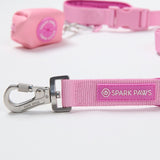 Multipurpose Seatbelt Handsfree Leash & Poop Bag Holder Set - Pink