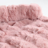 Calming Fluffy Couch Cover Dog Bed - Pink