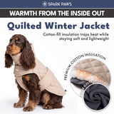 Beige Quilted Winter Jacket||size:S,M,L,XL,2XL,3XL,4XL