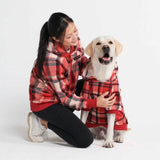 Red Plaid Dog Hoodie