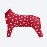 Dog Pajama - Red Hearts