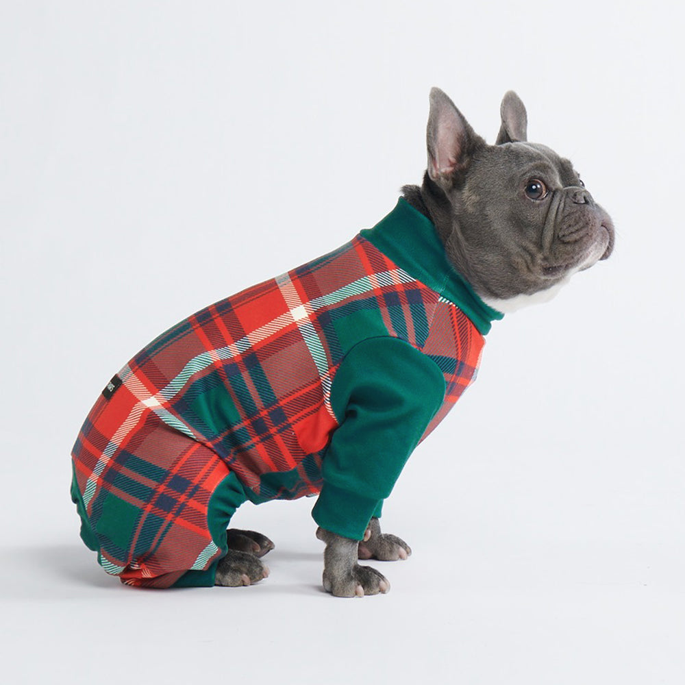Dog Pajama - Green and Red Plaid – SPARK PAWS