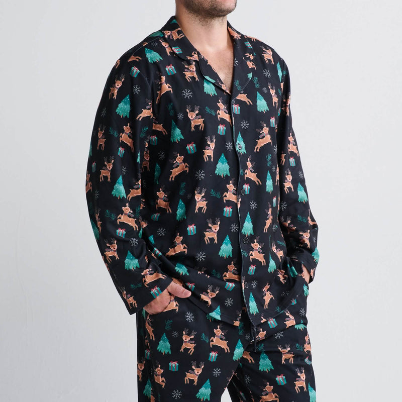 Human Pajama Top - Reindeers (2)