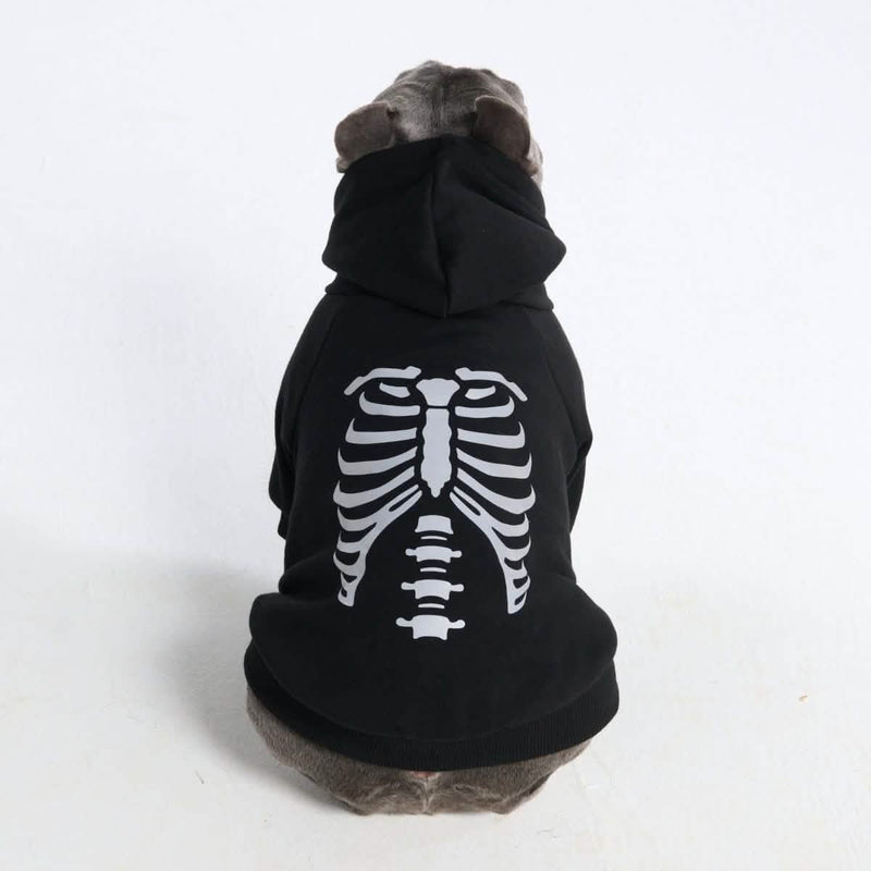 Halloween Dog Hoodie - Reflective Skeleton