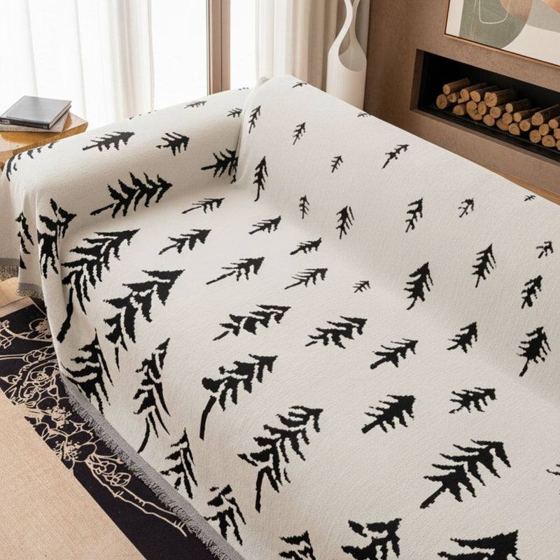 Pet Couch Cover - Pine Trees White