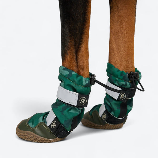Flex Shell Water-resistant Dog Boots - Green Camo