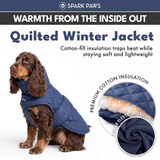 Blue Quilted Winter Jacket||size:S,M,L,XL,2XL,3XL,4XL