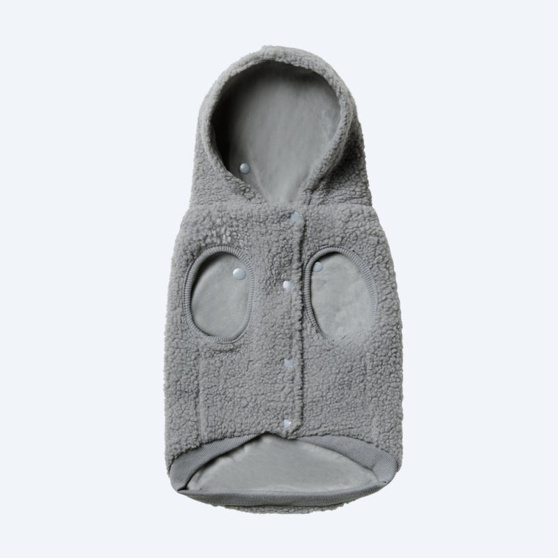 Teddy Sherpa Dog Sweater - Silver Gray