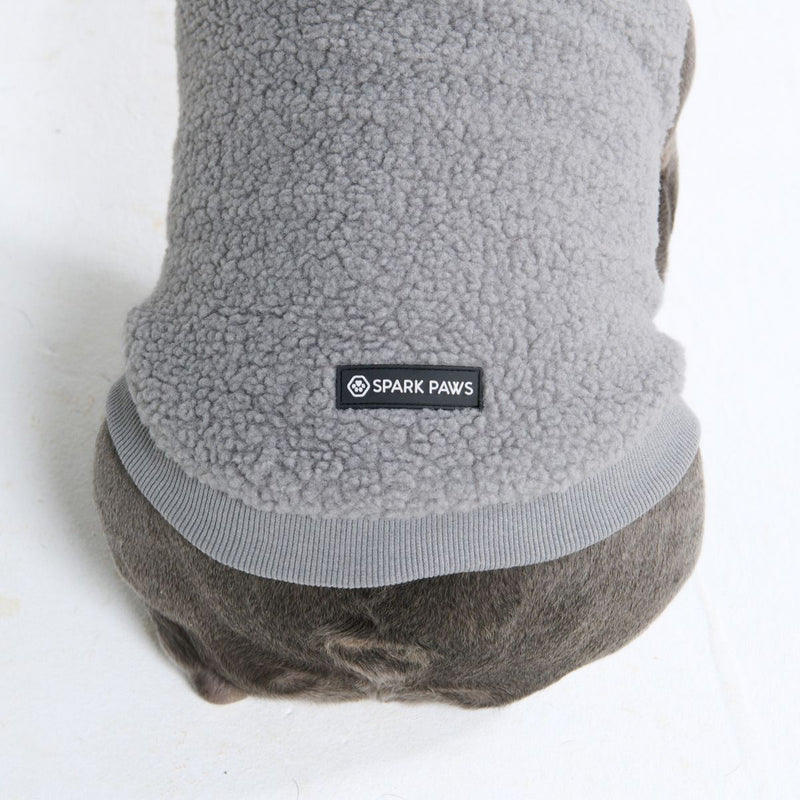 Teddy Sherpa Dog Sweater - Silver Gray