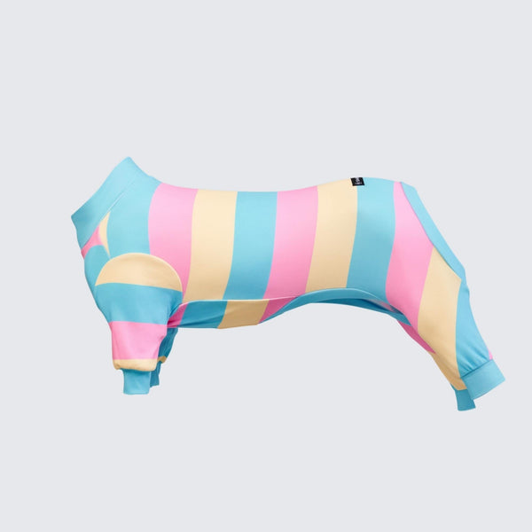 Dog Pajama - Yellow Blue Pink