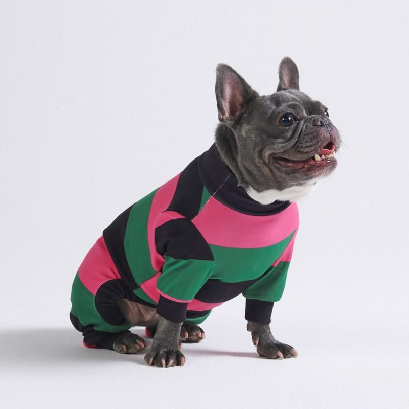 Dog Pajama - Black Green Pink