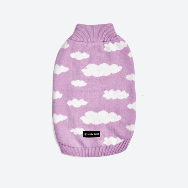 Clouds Knit Dog Sweater - Lilac
